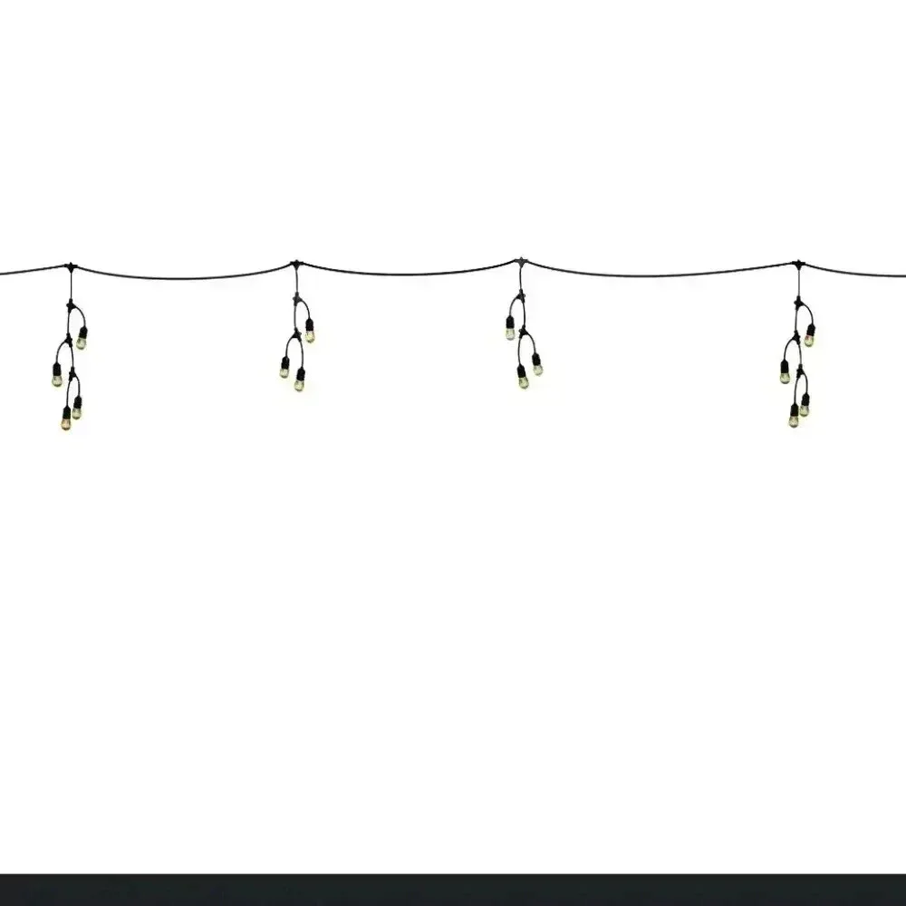 Feit Electric 12ft LED Outdoor Fence String Lights, 10 Sockets, 12pc. E26 Base